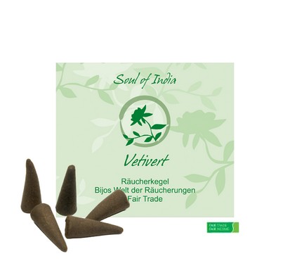 Vetiver Räucherkegel Fair Trade