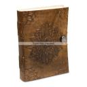 Buch der Schatten - Blütenmandala | Notizbuch mit Ledereinband