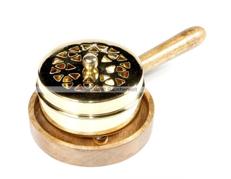 Amaru Räucherpfanne Messing - D8,5x5,5x16,5cm