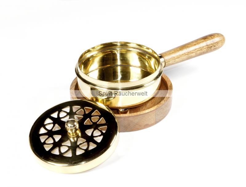 Amaru Räucherpfanne Messing - D8,5x5,5x16,5cm