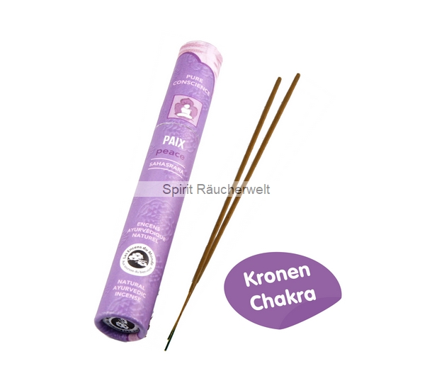 Frieden - Kronenchakra - ayurvedische Räucherstäbchen -  Aromandise 100% naturrein