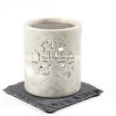 Baum des Lebens - Räucherstövchen Speckstein hellgrau zylindrisch mit Sieb