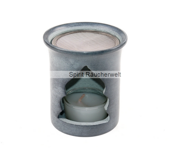 Baum des Lebens - Räucherstövchen Speckstein grau glockig mit Sieb