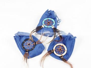 Medizinbeutelchen blau mit Traumfänger 5x7cm