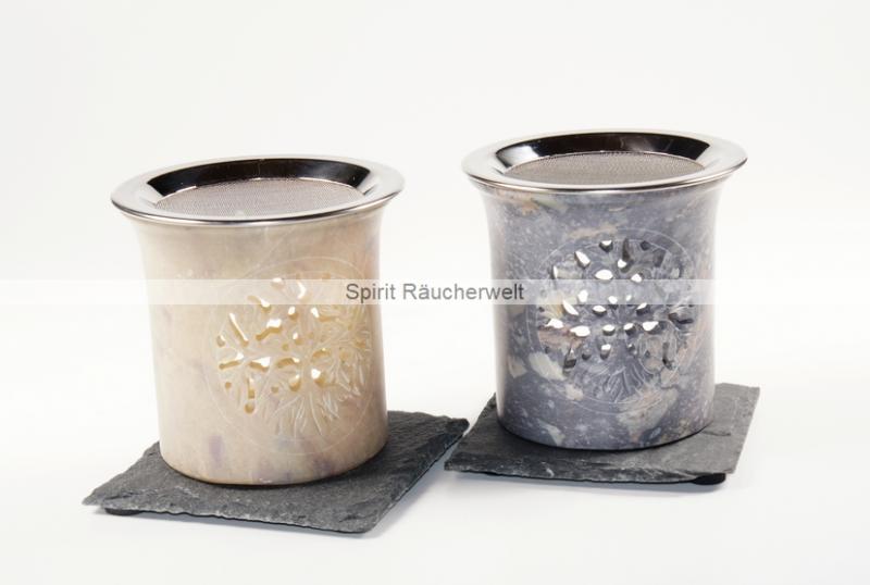 Baum des Lebens - Räucherstövchen Speckstein bunt glockig mit Sieb