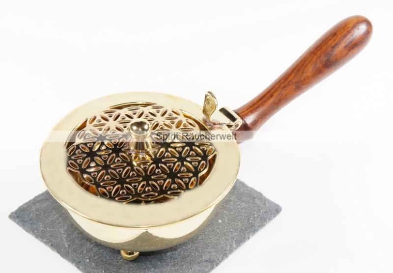 Blume des Lebens Weihrauchpfanne Räucherpfanne Messing