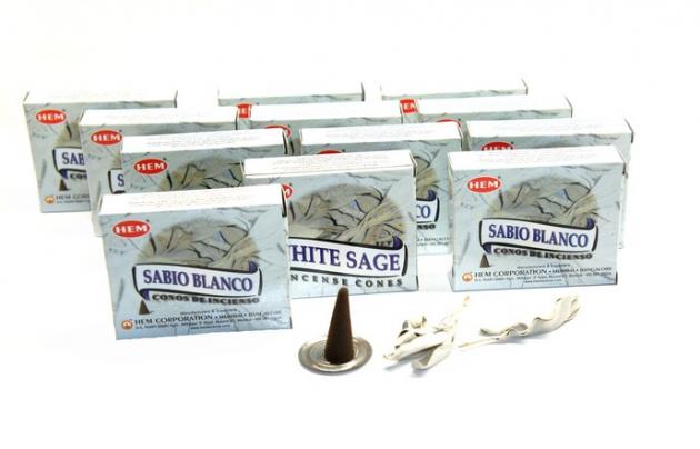 Weißer Salbei Räucherkegel