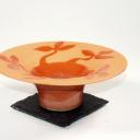 Räucherschale floral-rot getöpfert - D17x7cm