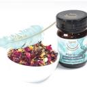 50ml Braunglas mit loser Räuchermischung in Schale.