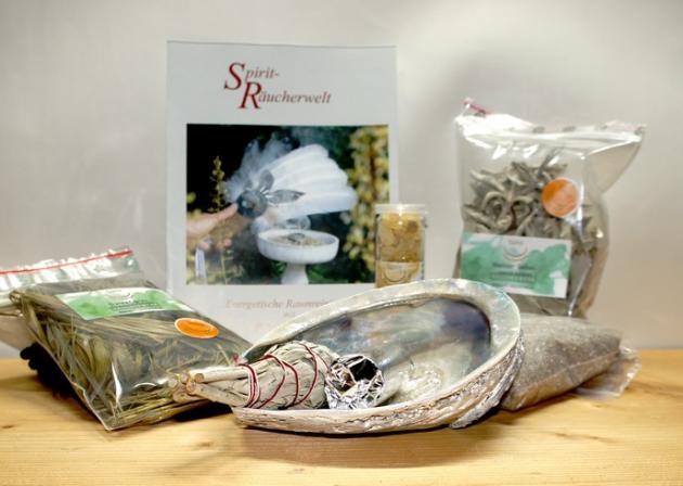 Muschelset mit Weißem Salbei, Sweetgras, Copal