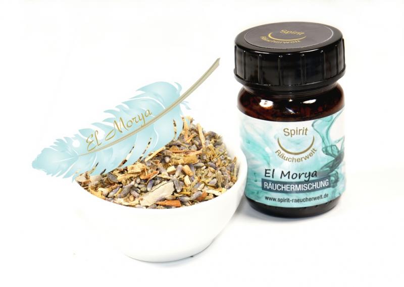 50ml Braunglas mit loser Räuchermischung in Schale.