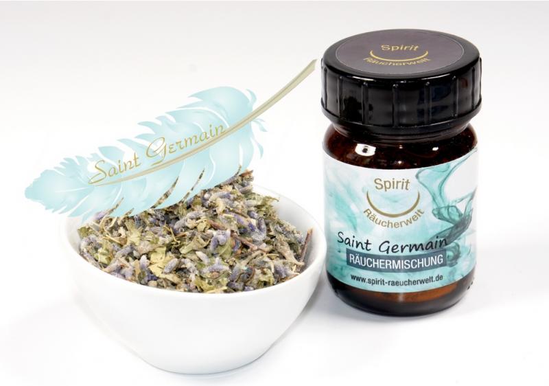 50ml Braunglas mit loser Räuchermischung in Schale.