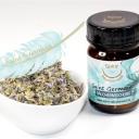 50ml Braunglas mit loser Räuchermischung in Schale.