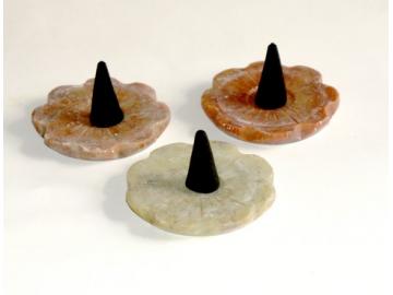 Blüte Räucherkegelhalter aus Speckstein - D5cm