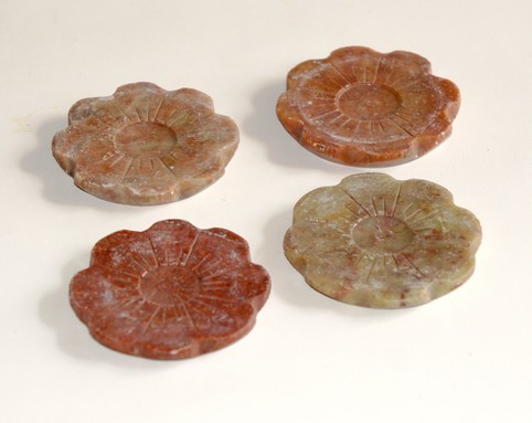 Blüte Räucherkegelhalter aus Speckstein - D5cm