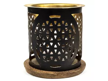 Aromafume Duftlampe Blume des Lebens - Windlicht aus Metall