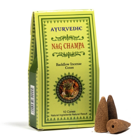 Ayurvedic Nag Champa Rückfluss - Backflow Räucherkegel