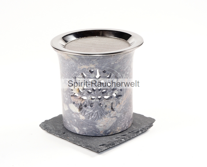 Baum des Lebens - Räucherstövchen Speckstein bunt glockig mit Sieb