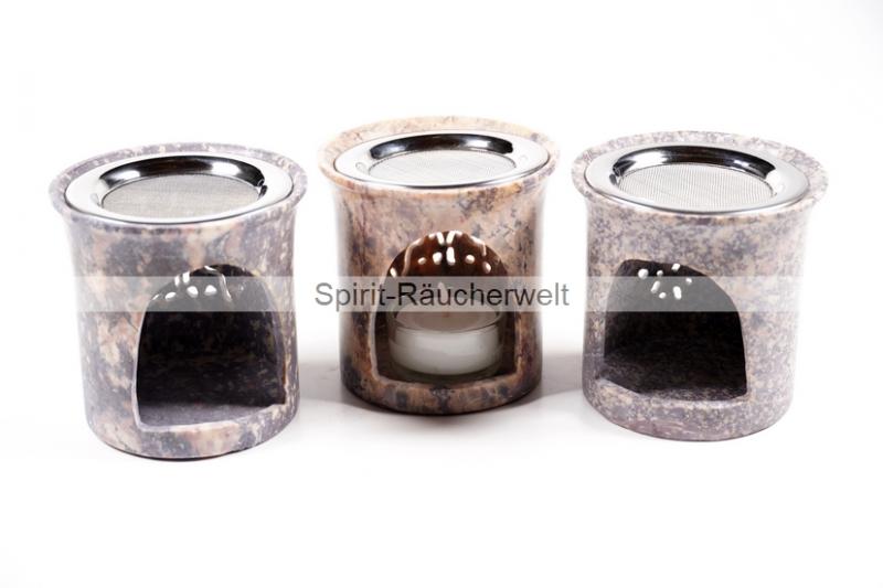 Baum des Lebens - Räucherstövchen Speckstein bunt glockig mit Sieb