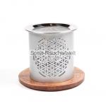 Blume des Lebens Metall Räucherstövchen mit Edelstahlsieb