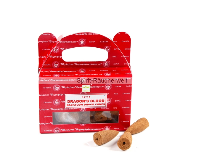 Drachenblut Rückfluss - Backflow Räucherkegel von Satya