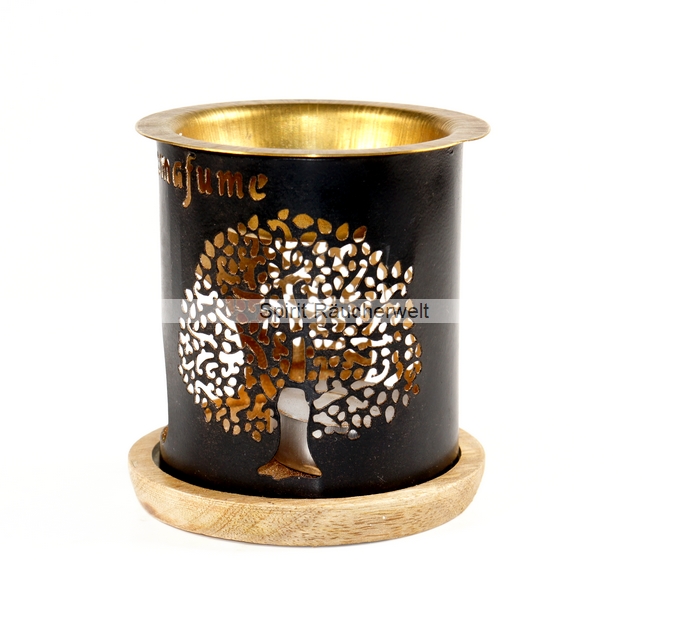 Duftlampe mit Holzuntersetzer
