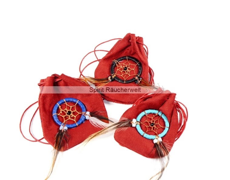 Medizinbeutelchen rot mit Traumfäger 5x7cm