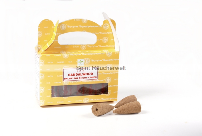 Sandelholz (Sandalwood) Rückfluss - Backflow Räucherkegel von Satya