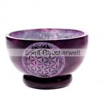 Blume des Lebens Räucherschale lila | Speckstein D13x7,5cm