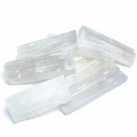 Selenit Kristallstab roh, 8 - 10 cm