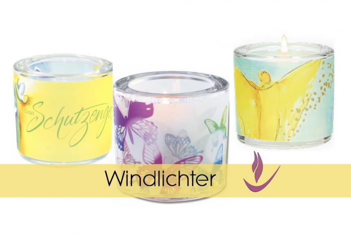 Ein bedrucktes Windlicht aus Glas